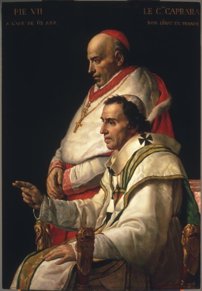Retrato del Papa Pío VII y el cardenal Caprara de Jacques Louis David